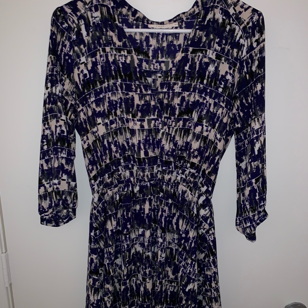 Lush Purple, Black & White Patterned Dress